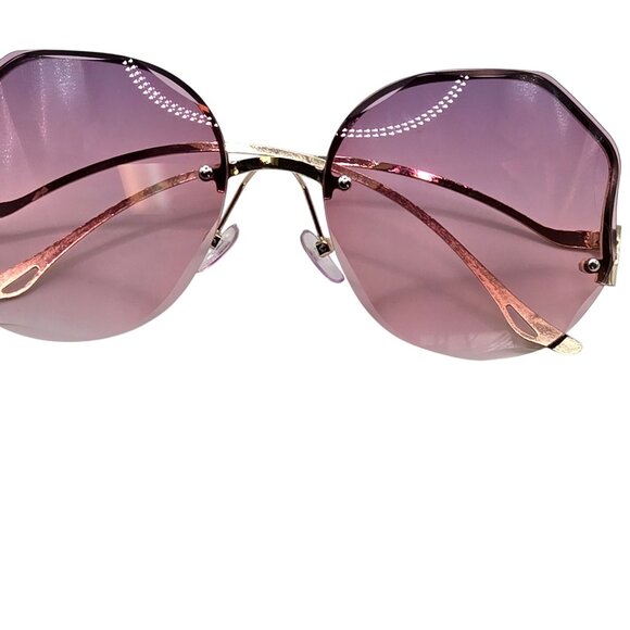 Large Frame Sunglasses Pink Purple Fade Streetwear Preppy Hippy Love Cute Chunky - Picture 9 of 16